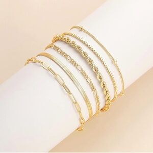 Homemade 14K Gold Jewelry Bracelet Set 6 Pack For Women